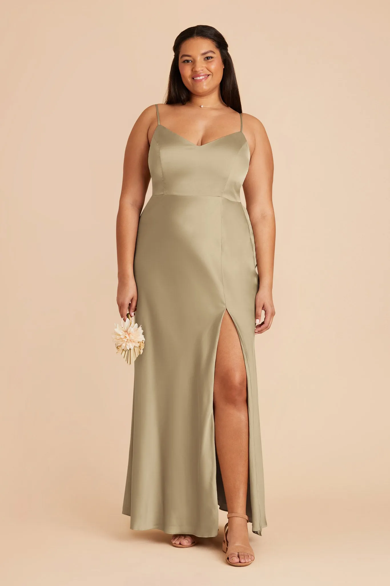 Jay Matte Satin Dress - Moss Green sold by Birdy Grey product image thumbnail 2