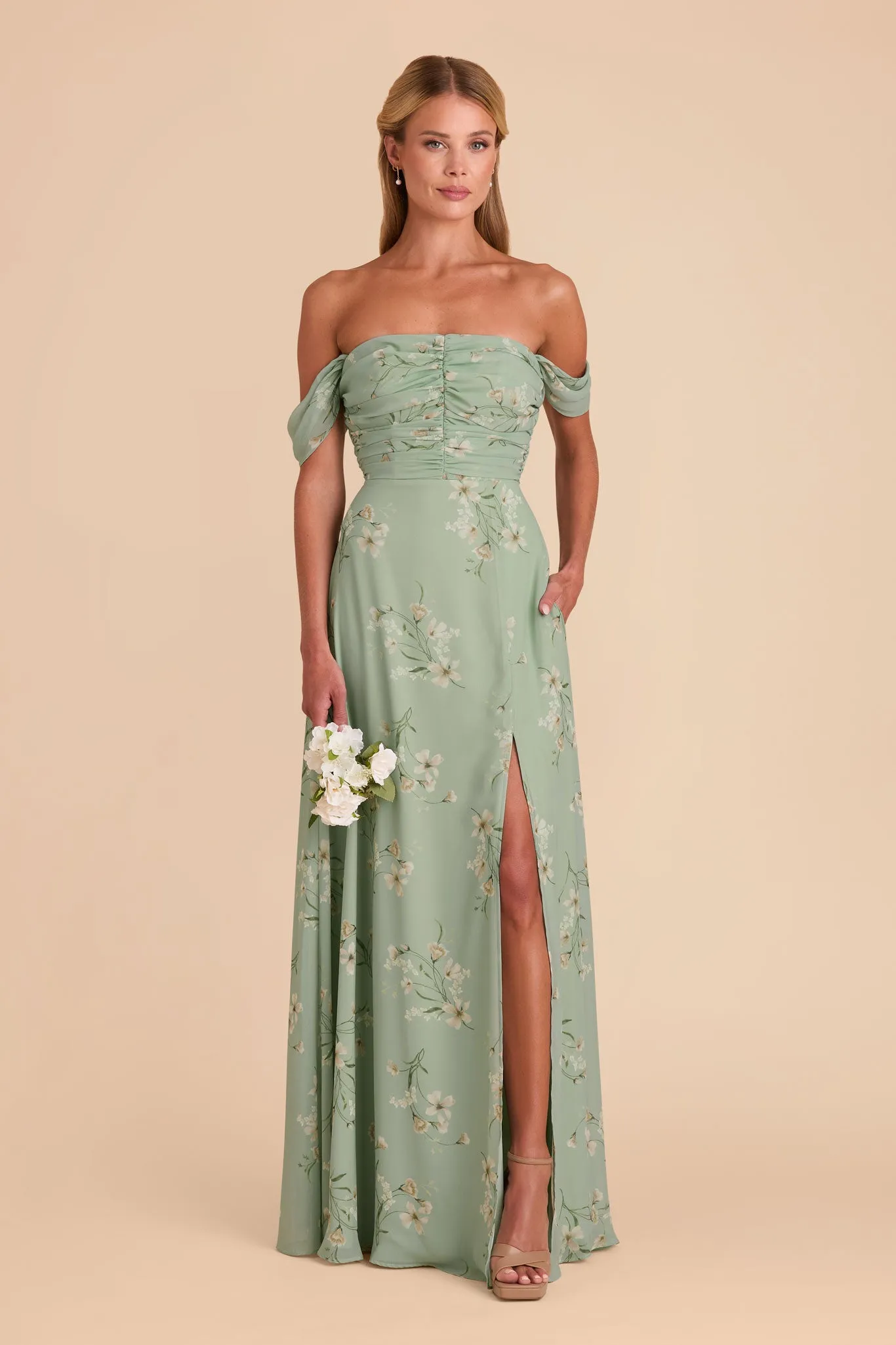 Cara Chiffon Dress - Sage Le Fleur sold by Birdy Grey product image thumbnail 3