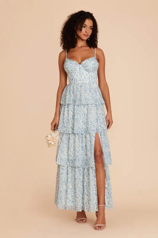 Lola Chiffon Dress - Blue Dreamy Ditsy sold by Birdy Grey