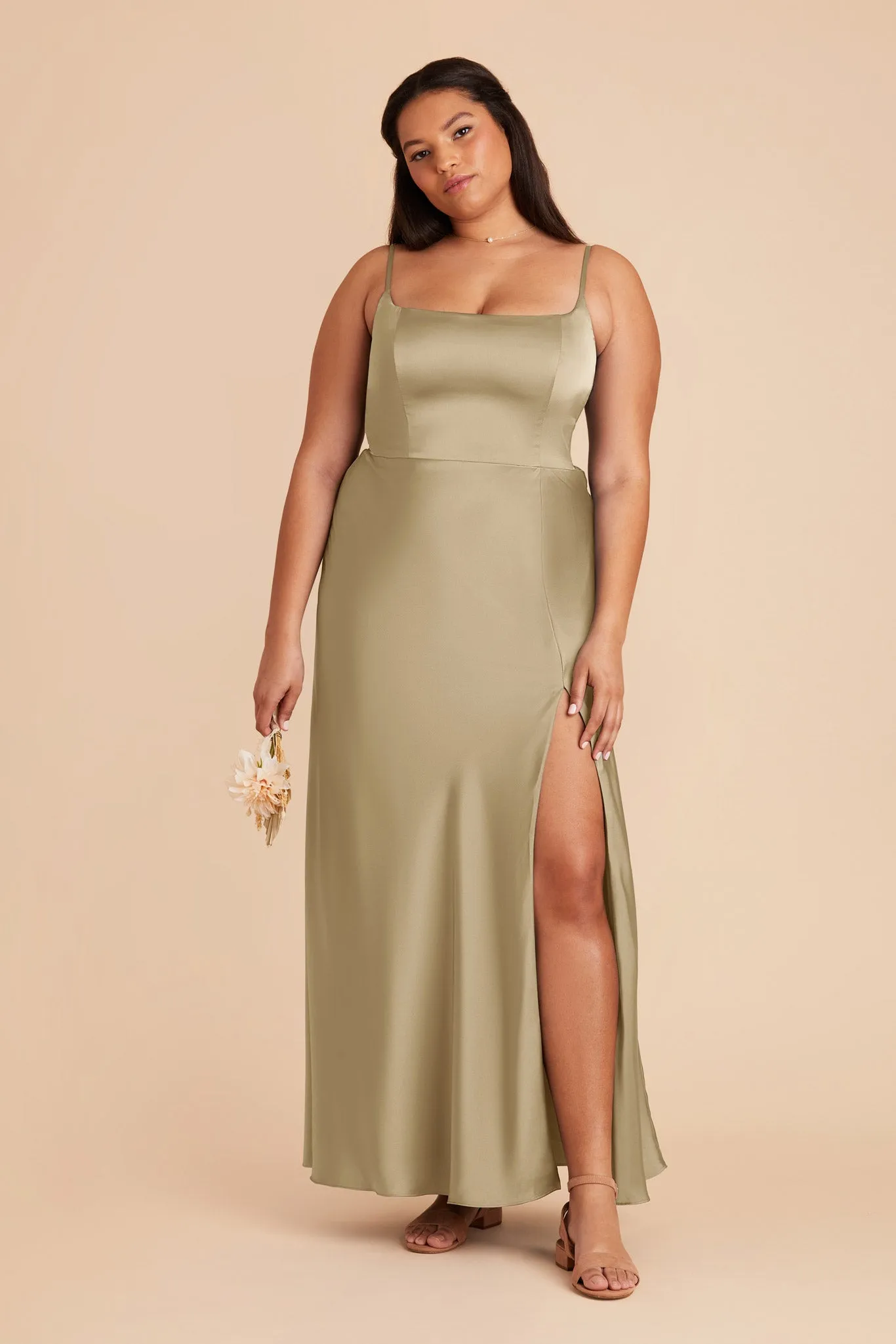 Mai Matte Satin Dress - Moss Green sold by Birdy Grey product image thumbnail 2