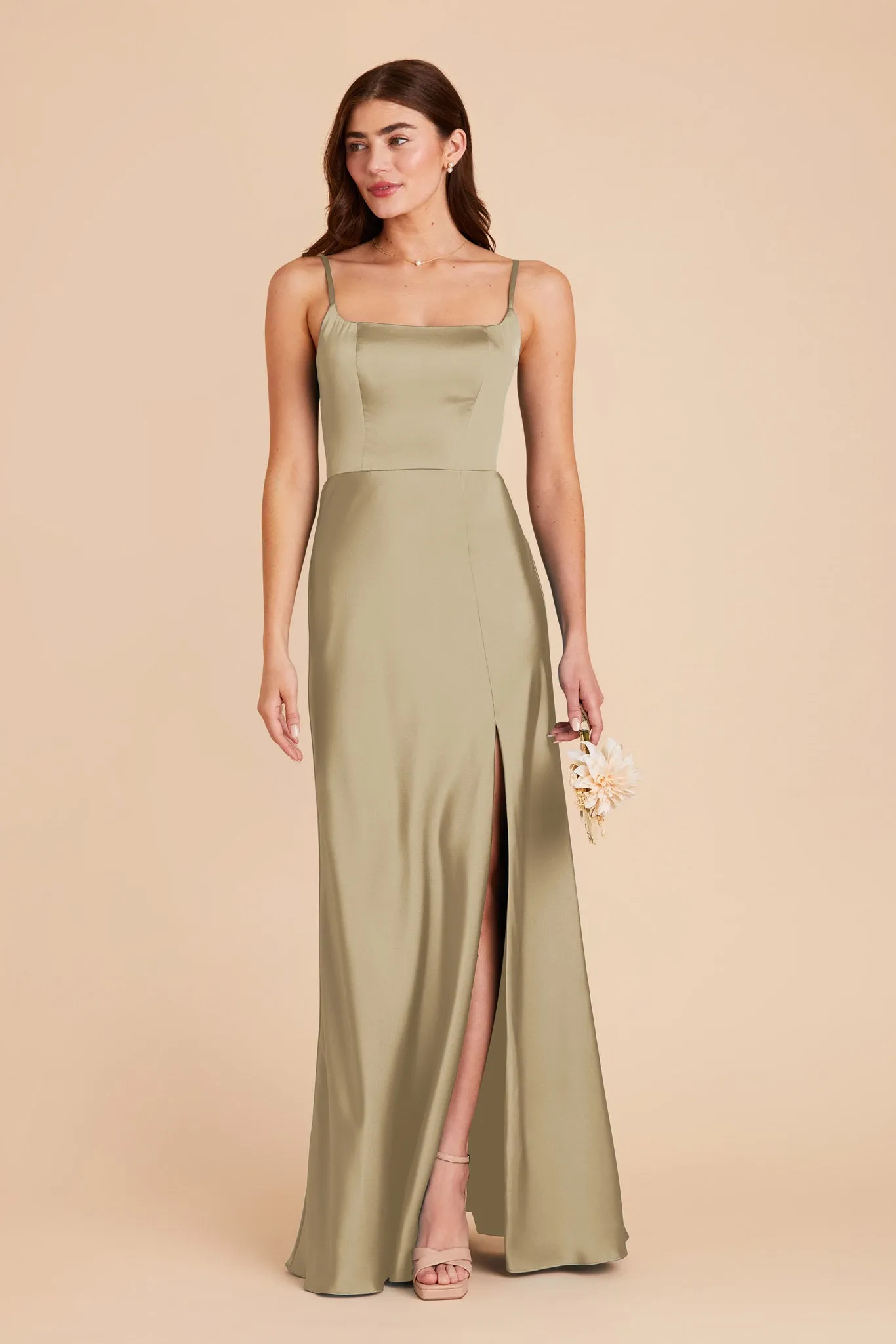 Mai Matte Satin Dress - Moss Green sold by Birdy Grey product image thumbnail 5