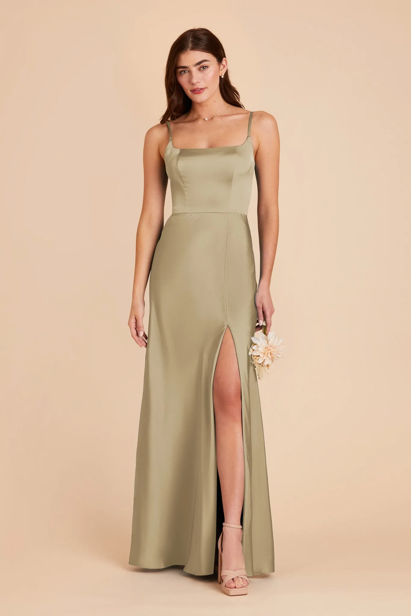 Mai Matte Satin Dress - Moss Green sold by Birdy Grey product image thumbnail 3