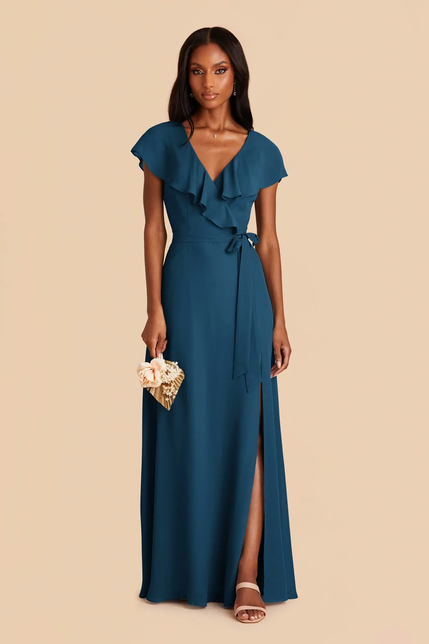 Jackson Chiffon Dress - Ocean Blue sold by Birdy Grey product image thumbnail 3