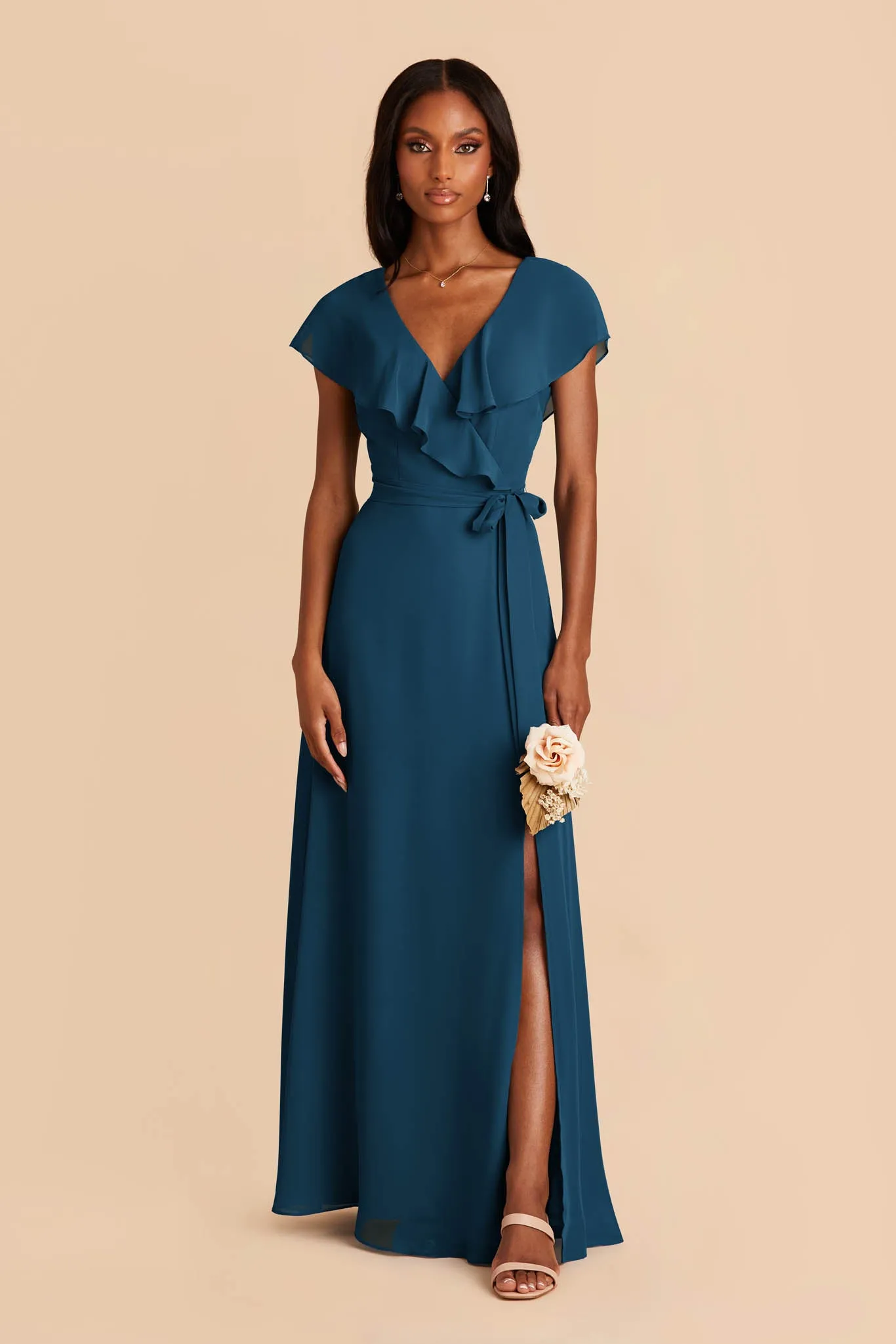 Jackson Chiffon Dress - Ocean Blue sold by Birdy Grey product image thumbnail 4