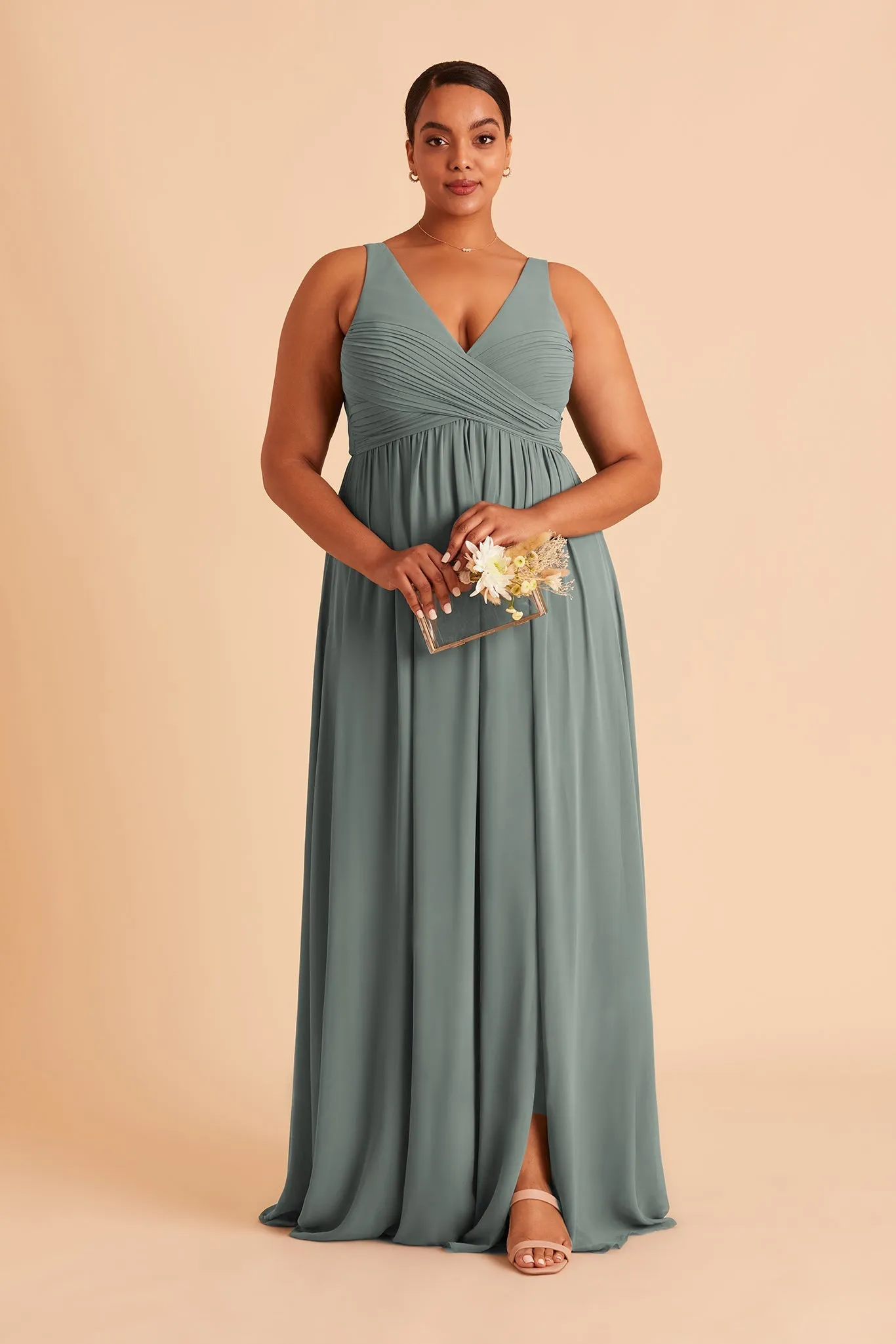 Laurie Empire Dress - Sea Glass sold by Birdy Grey