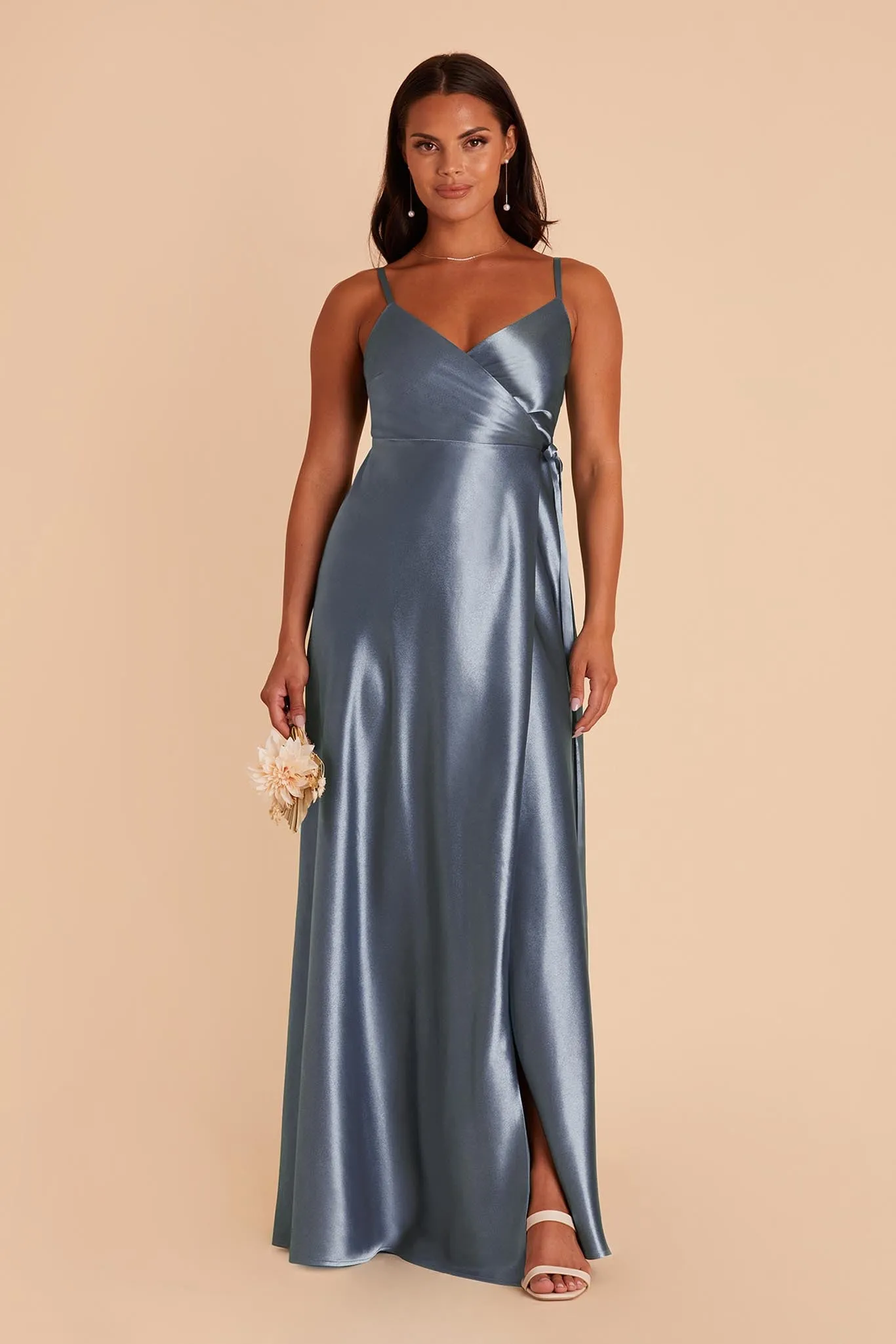 Cindy Shiny Satin Dress - French Blue sold by Birdy Grey product image thumbnail 5