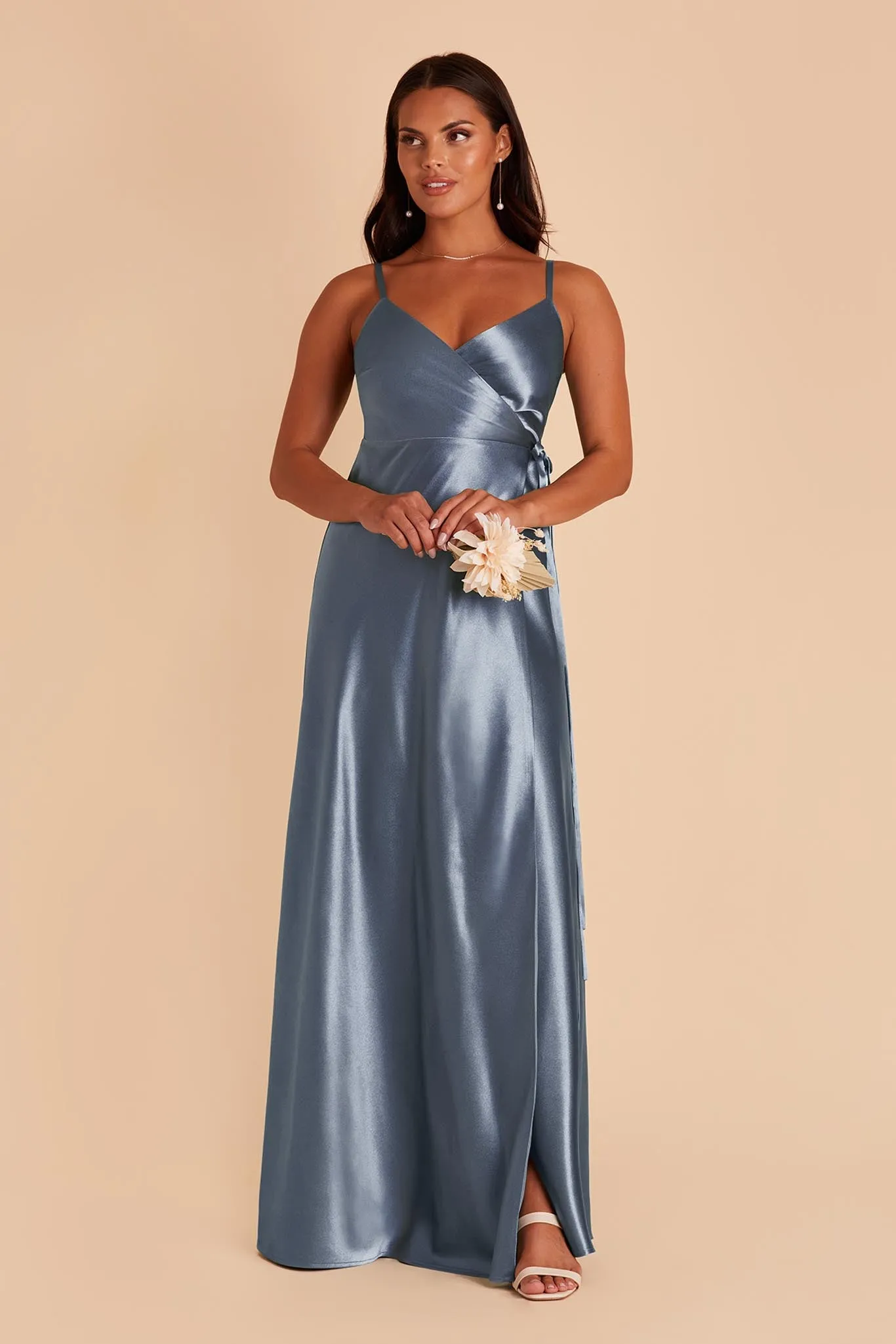 Cindy Shiny Satin Dress - French Blue sold by Birdy Grey product image thumbnail 3