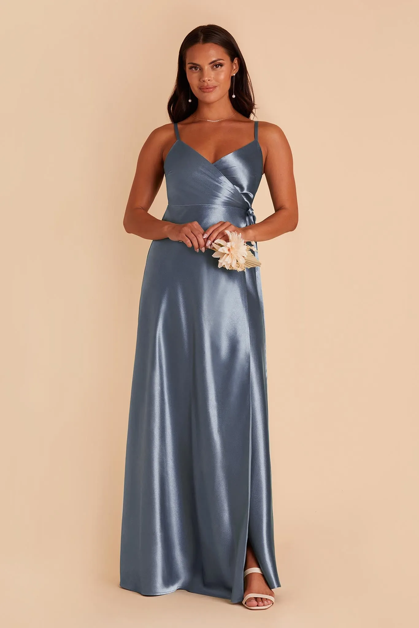 Cindy Shiny Satin Dress - French Blue sold by Birdy Grey product image thumbnail 4