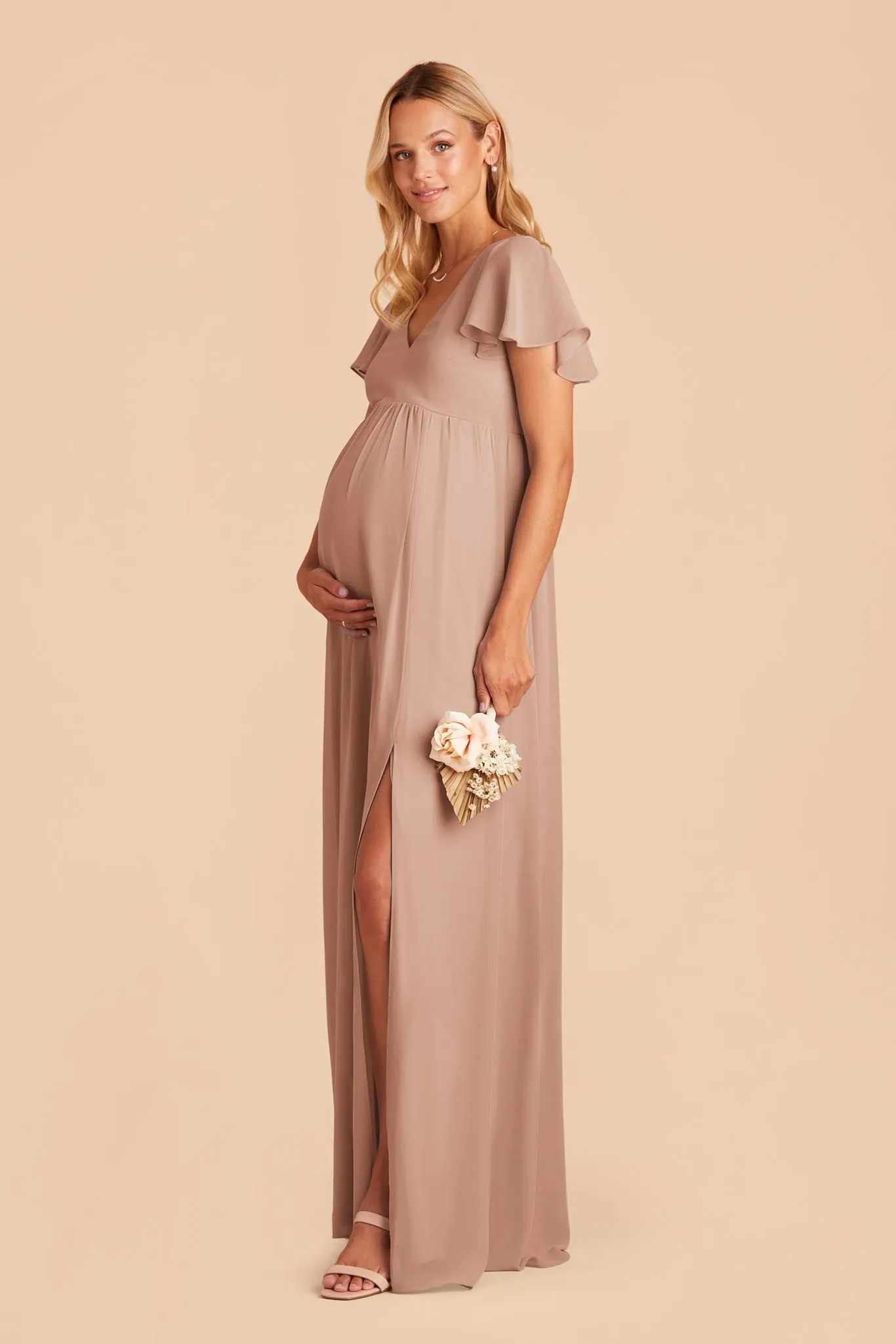 Hannah Empire Dress - Taupe sold by Birdy Grey product image thumbnail 2