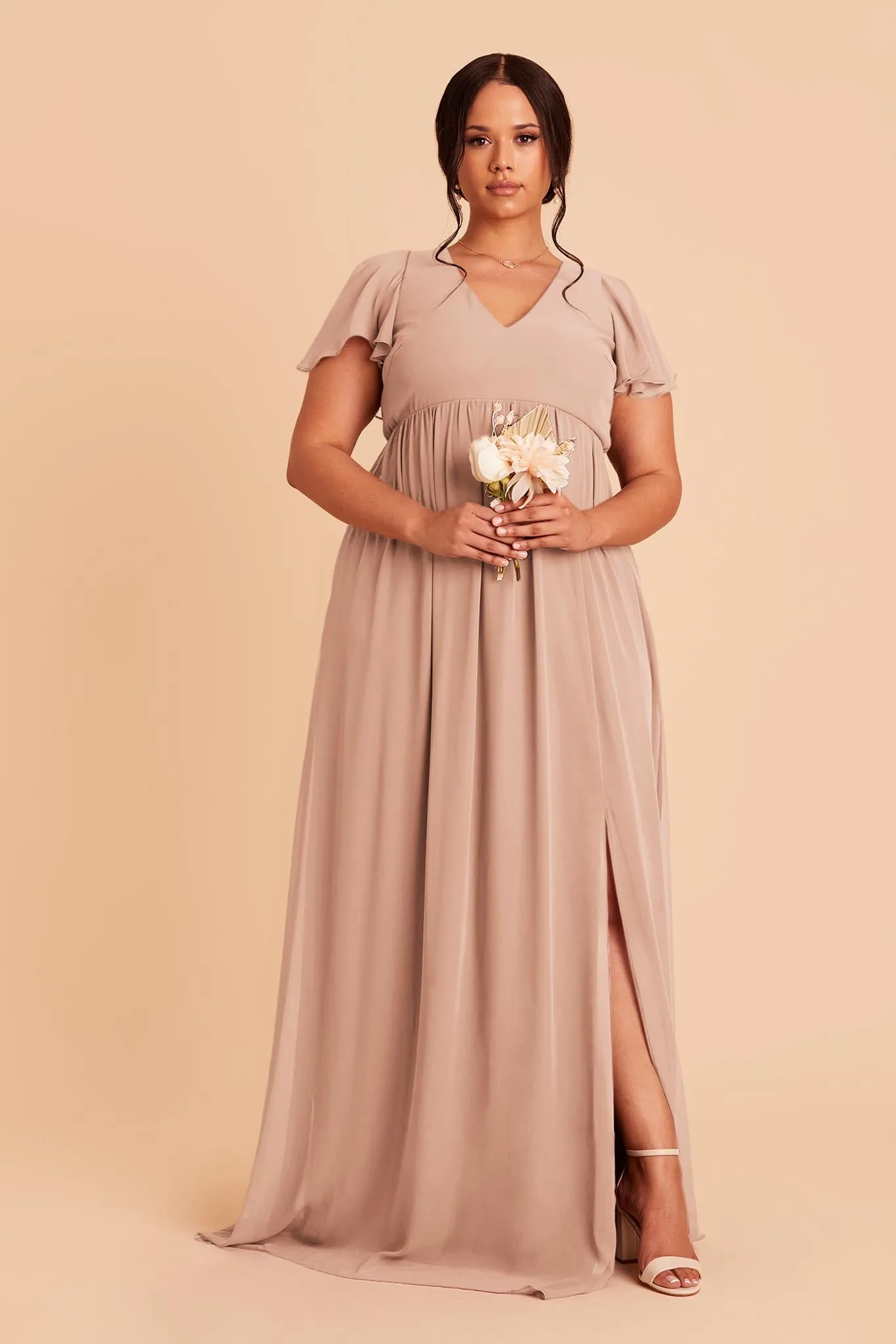 Hannah Empire Dress - Taupe sold by Birdy Grey product image thumbnail 3