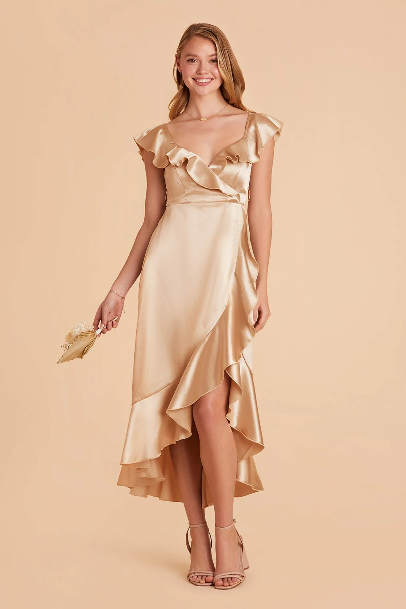 James Shiny Satin Midi Dress - Gold sold by Birdy Grey product image thumbnail 3