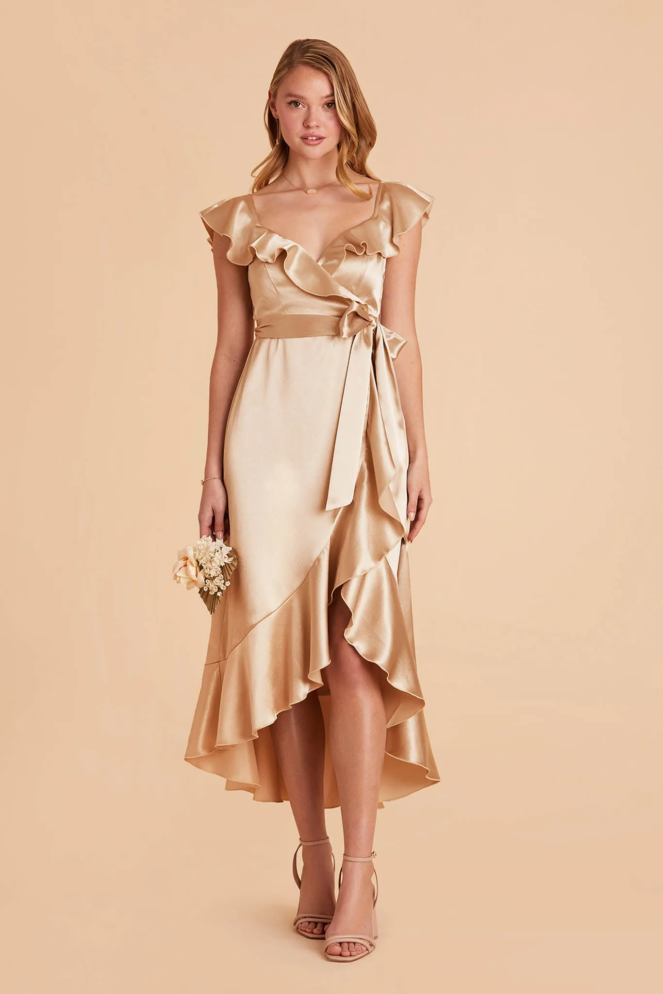 James Shiny Satin Midi Dress - Gold sold by Birdy Grey product image thumbnail 4