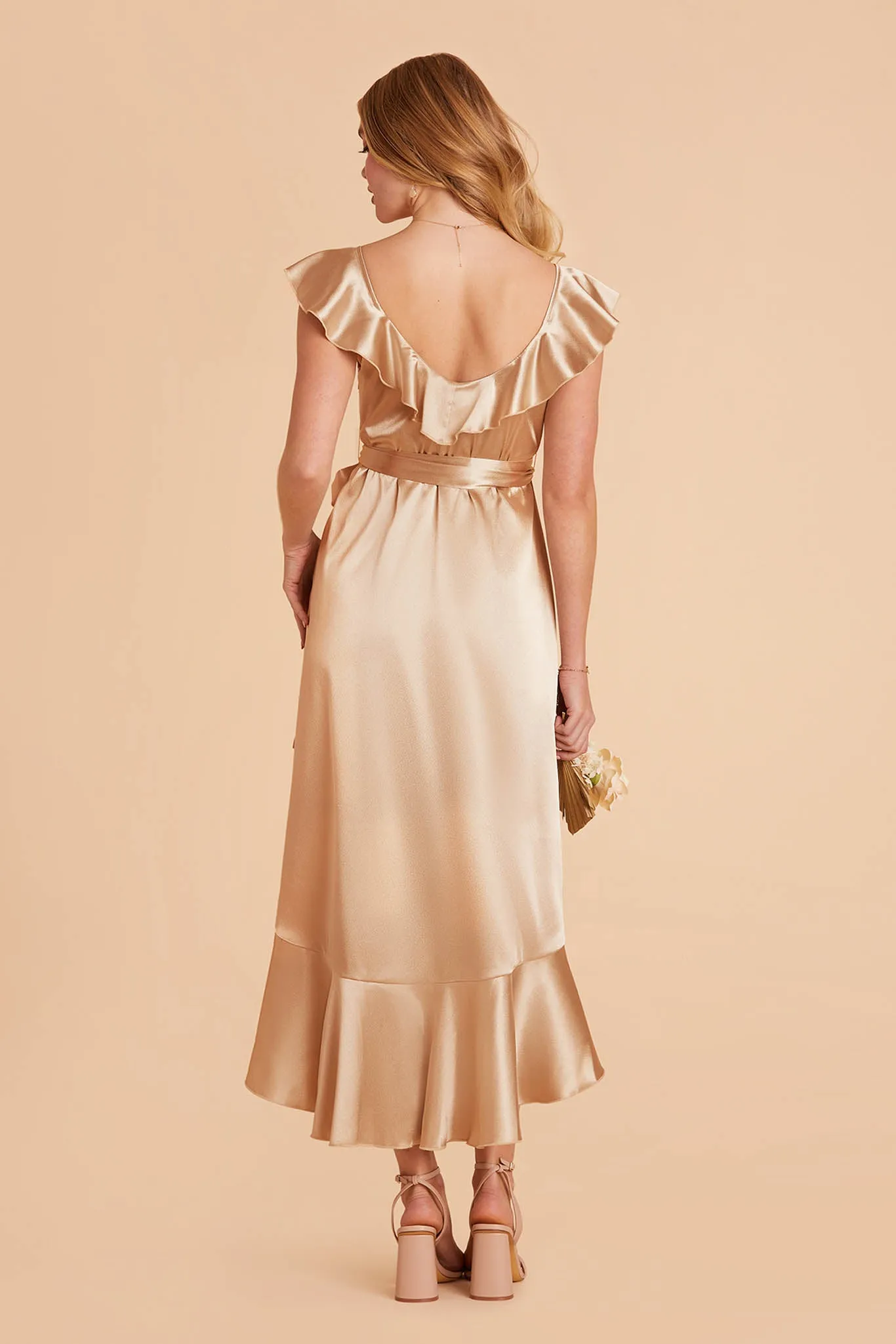 James Shiny Satin Midi Dress - Gold sold by Birdy Grey product image thumbnail 5