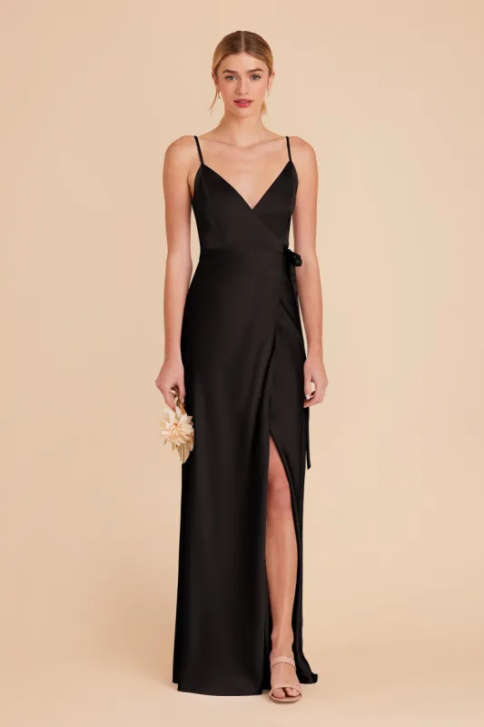 Cindy Matte Satin Dress - Black sold by Birdy Grey