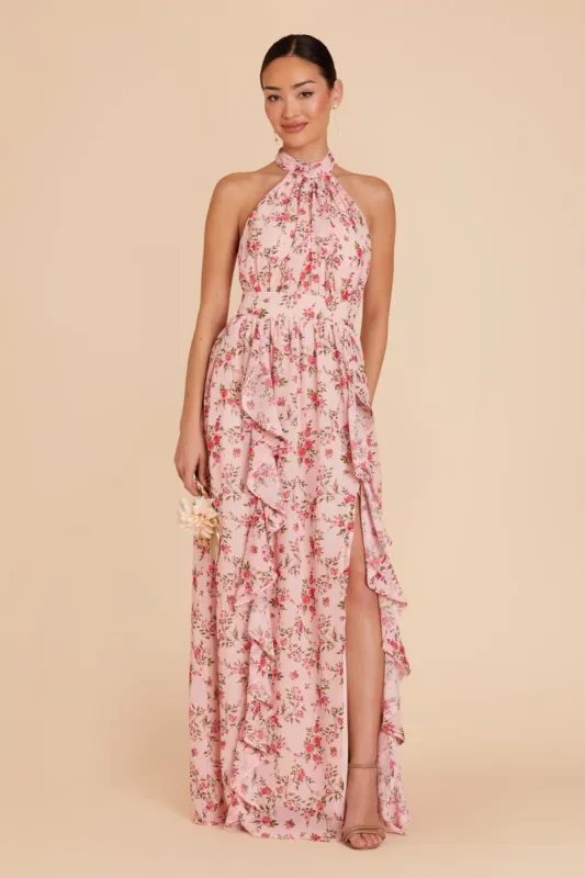 Joyce Chiffon Dress - Wild Rose Garden sold by Birdy Grey