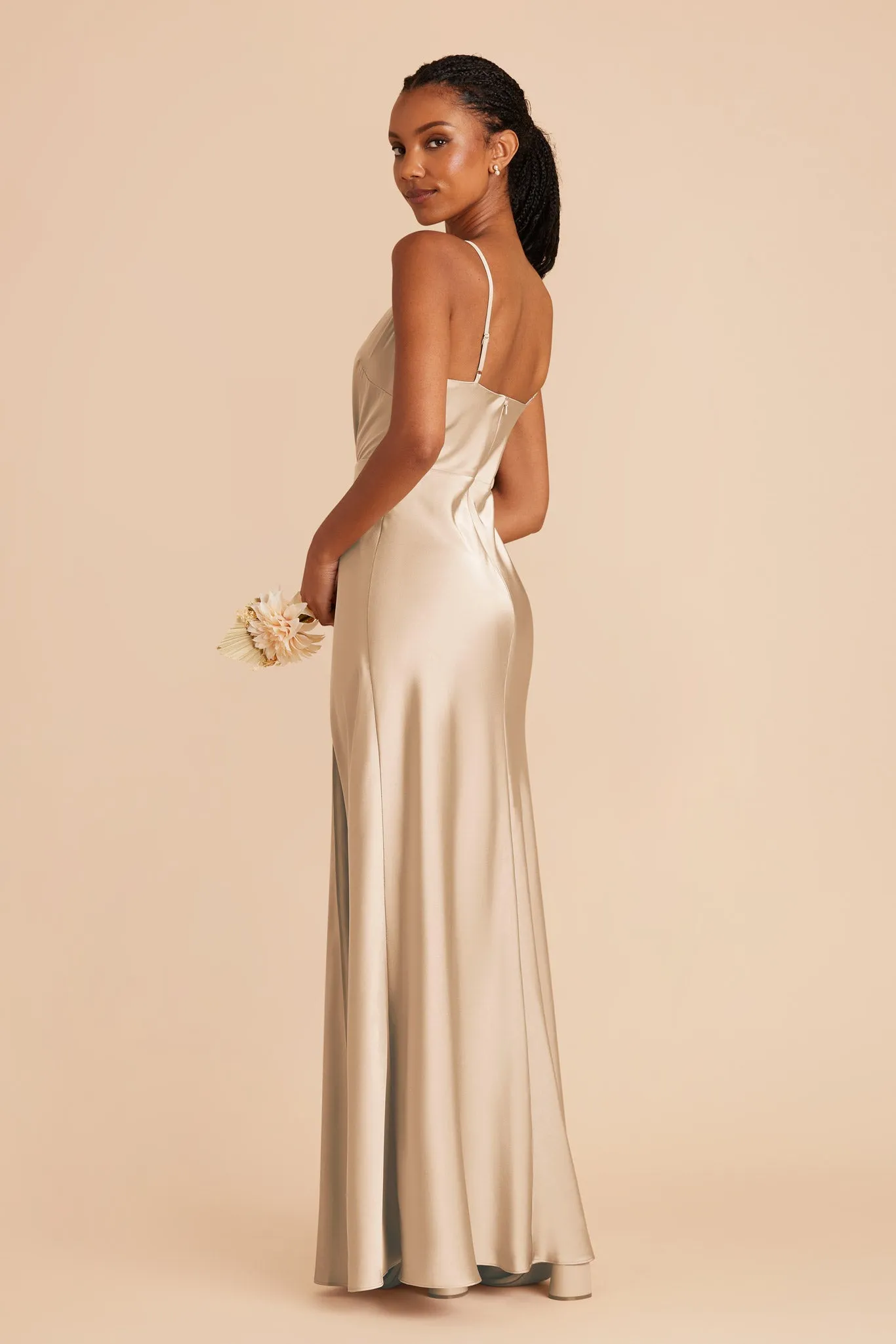 Lisa Long Matte Satin Dress - Gold sold by Birdy Grey product image thumbnail 4