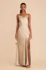 Lisa Long Matte Satin Dress - Gold sold by Birdy Grey