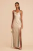 Lisa Long Matte Satin Dress - Gold sold by Birdy Grey