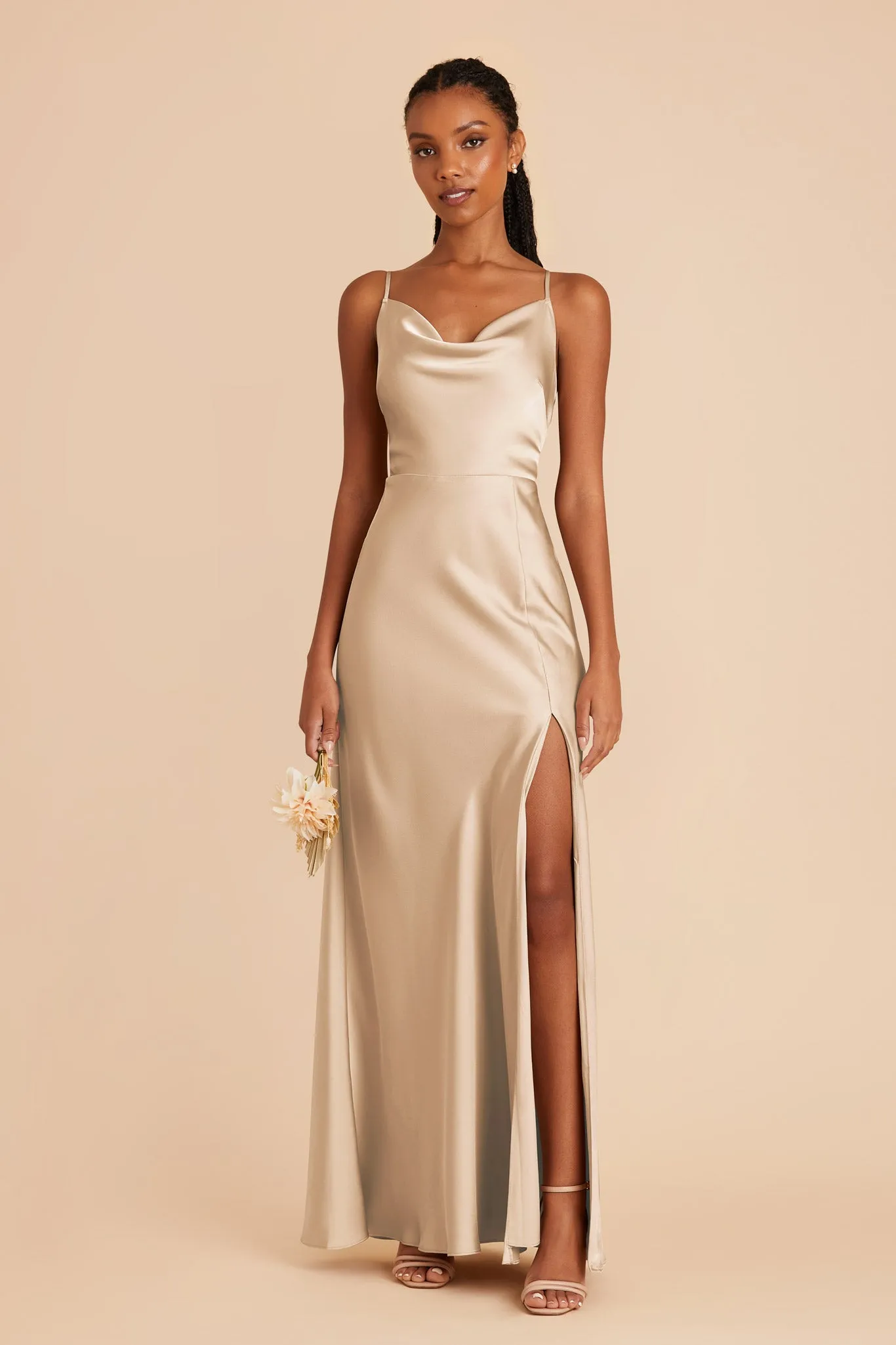 Lisa Long Matte Satin Dress - Gold sold by Birdy Grey product image thumbnail 3