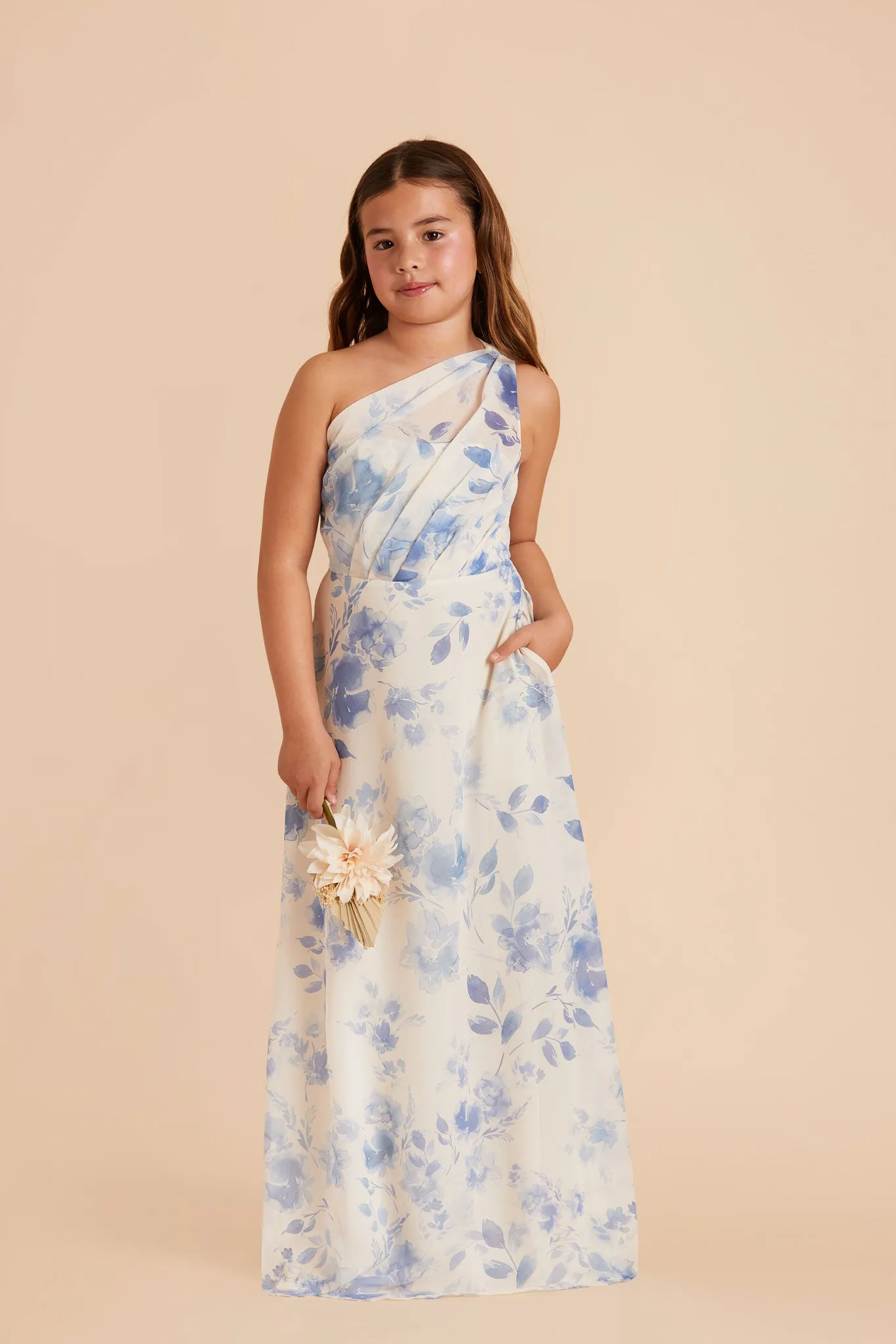 Kiara Junior Chiffon Dress - Blue Rococo Floral sold by Birdy Grey product image thumbnail 4