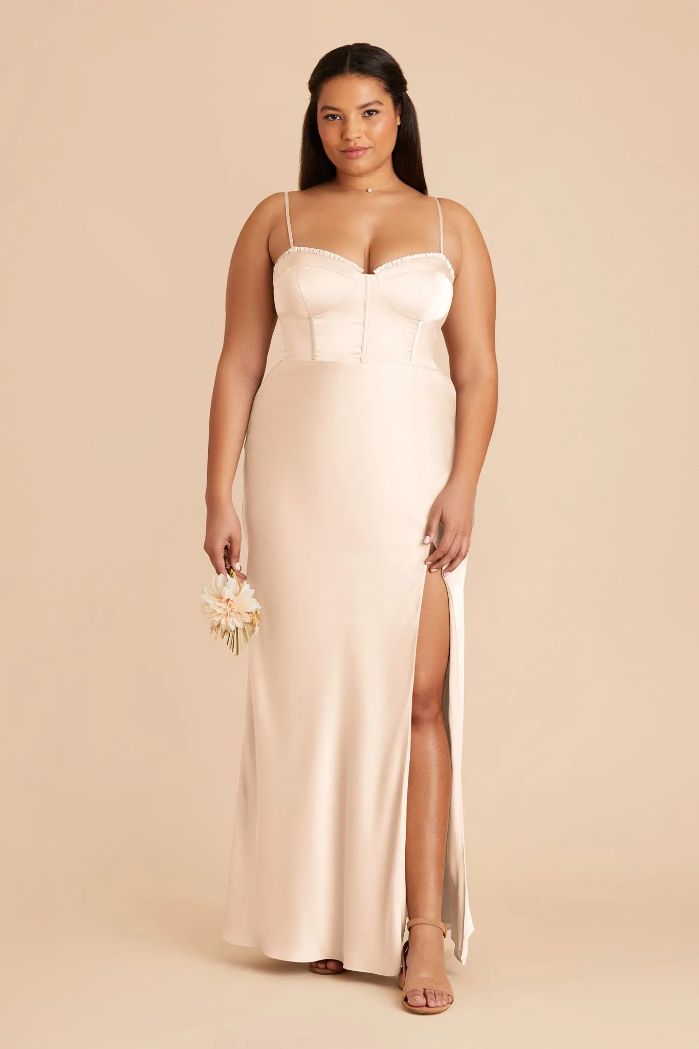 Jessica Matte Satin Dress - Champagne sold by Birdy Grey product image thumbnail 2