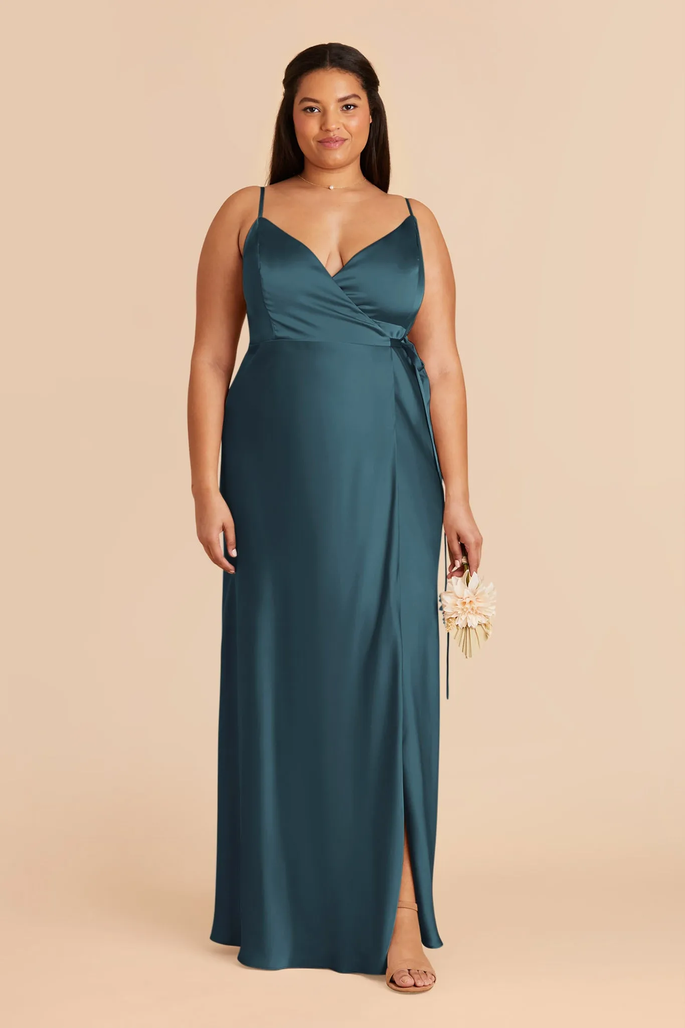 Cindy Matte Satin Dress - Dark Teal sold by Birdy Grey product image thumbnail 2