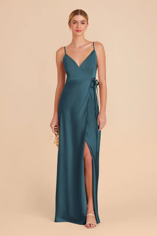 Cindy Matte Satin Dress - Dark Teal sold by Birdy Grey