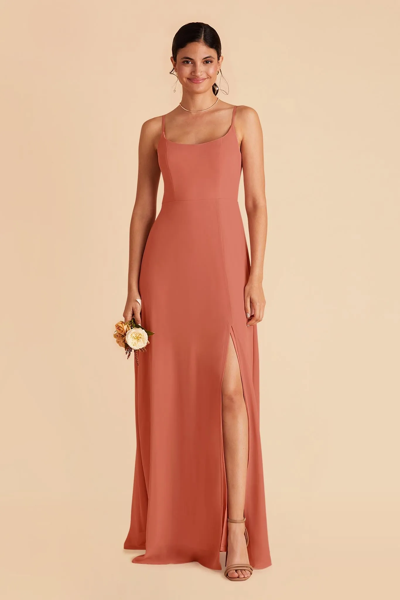 Amy Chiffon Dress - Terracotta sold by Birdy Grey