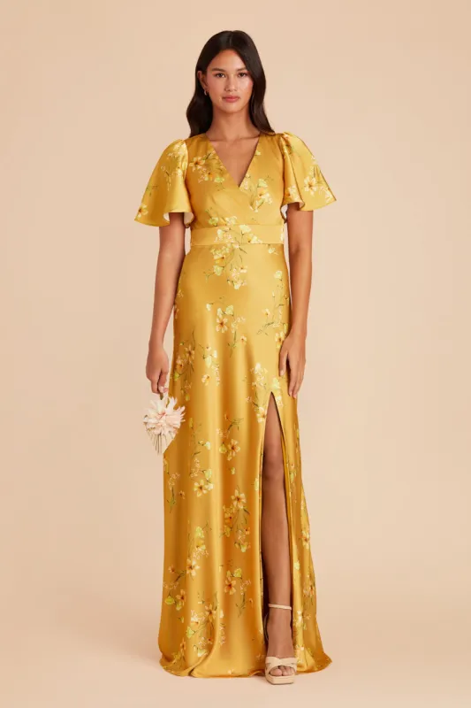 Marni Matte Satin Dress - Marigold Le Fleur sold by Birdy Grey