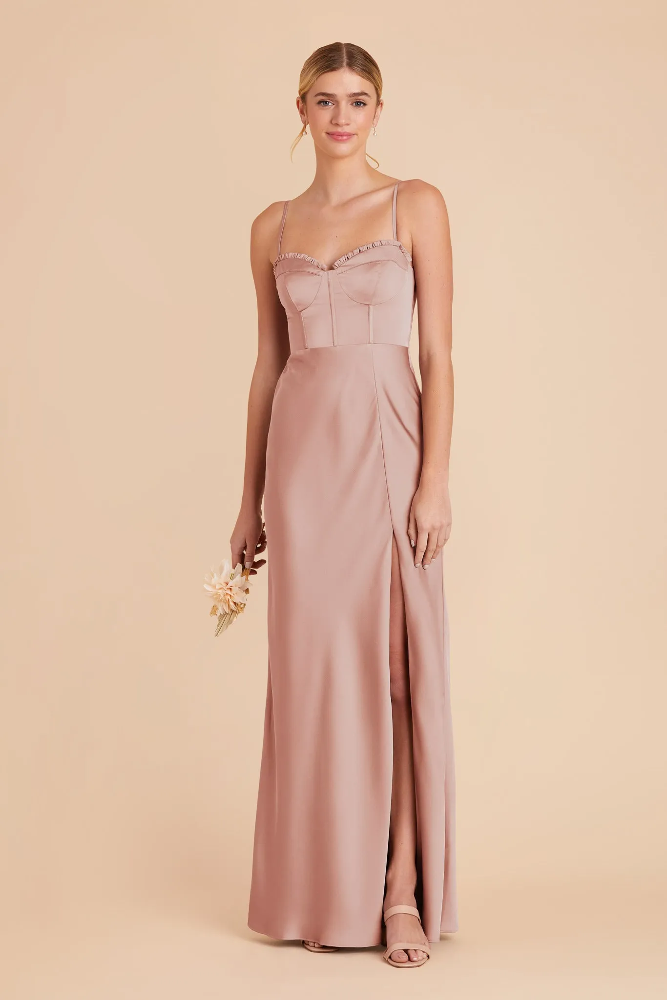 Jessica Matte Satin Dress - English Rose sold by Birdy Grey product image thumbnail 3