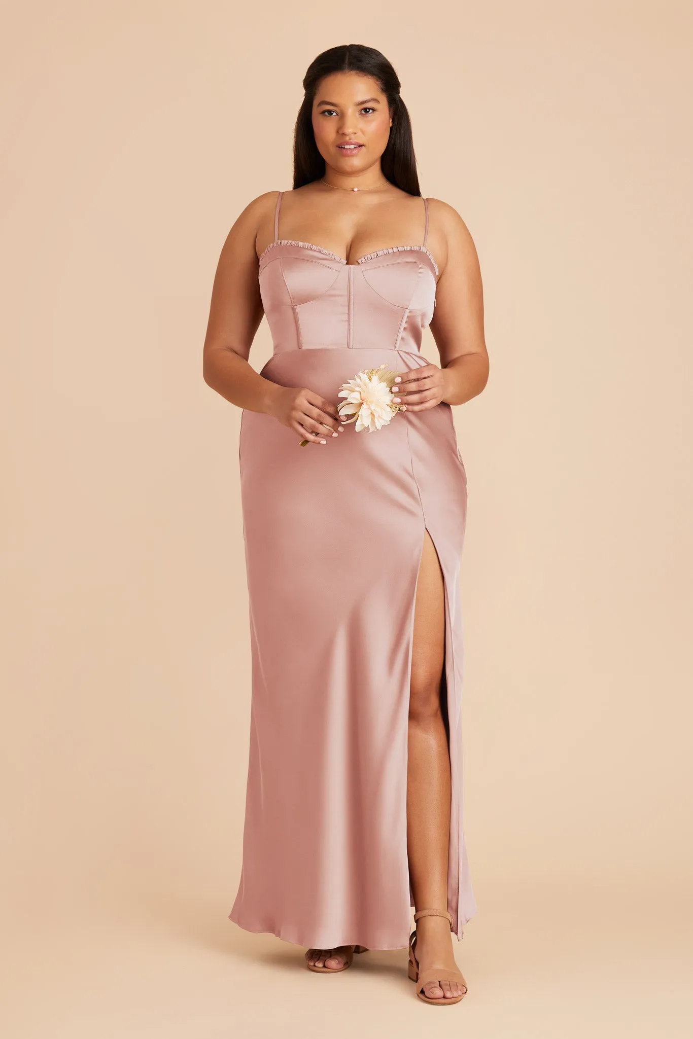 Jessica Matte Satin Dress - English Rose sold by Birdy Grey product image thumbnail 2