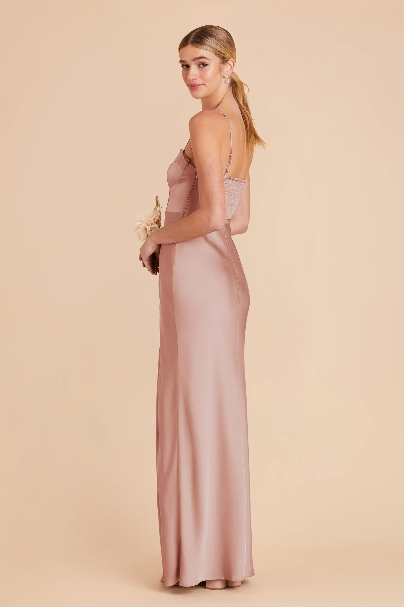 Jessica Matte Satin Dress - English Rose sold by Birdy Grey product image thumbnail 5