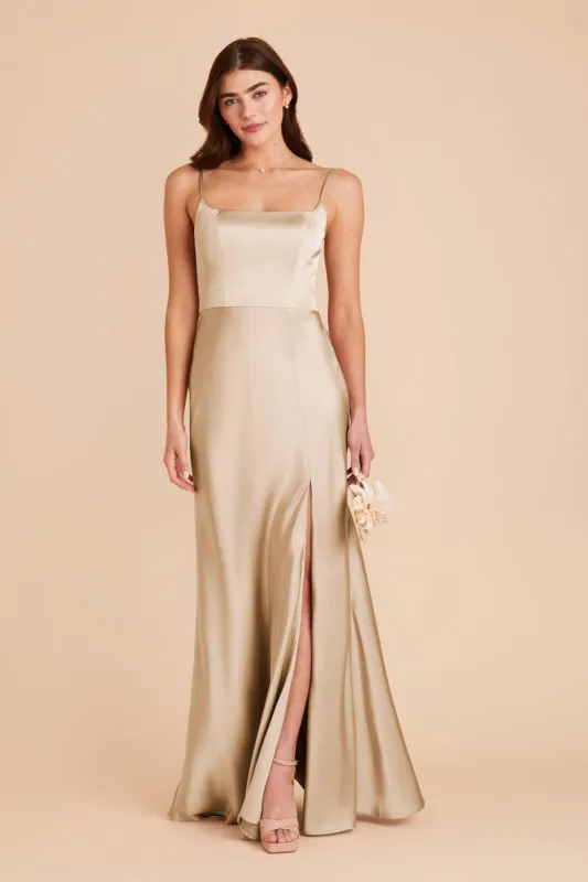 Mai Matte Satin Dress - Gold sold by Birdy Grey