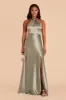 Monica Shiny Satin Dress - Moss Green sold by Birdy Grey