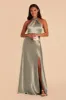 Monica Shiny Satin Dress - Moss Green sold by Birdy Grey