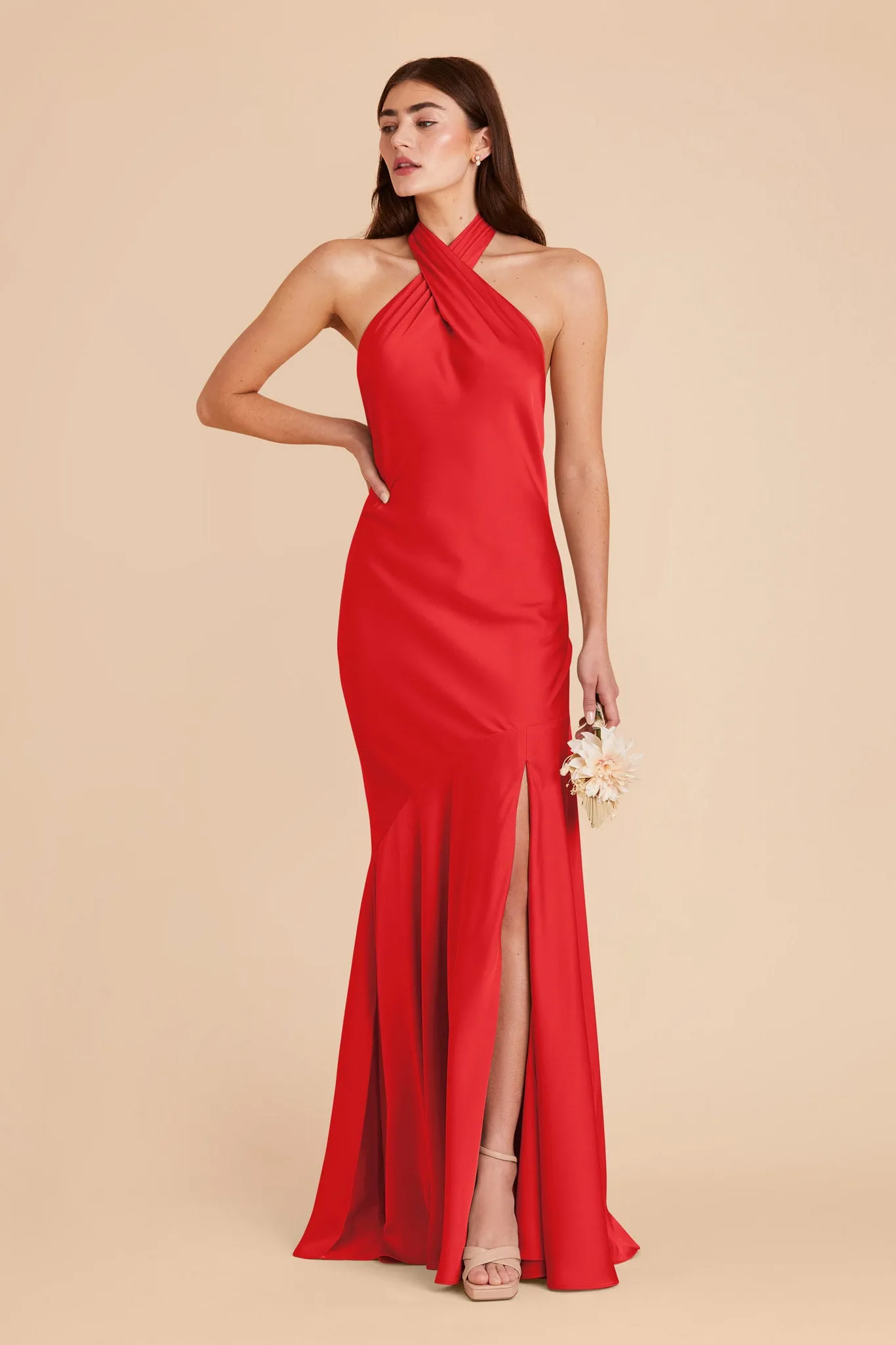 Stephanie Matte Satin Dress - Ruby Red sold by Birdy Grey product image thumbnail 3