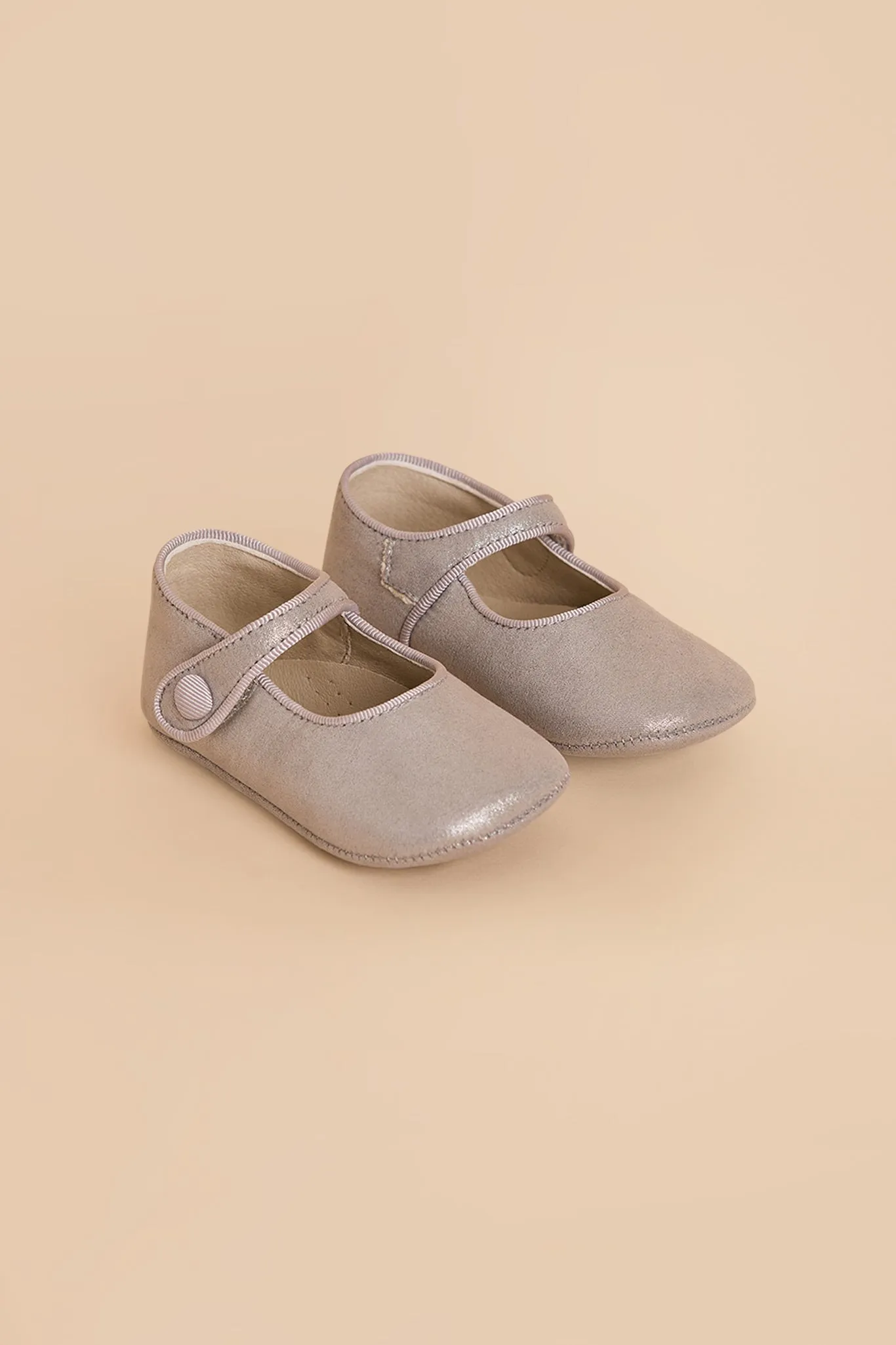 My First Patent Leather Mary Janes - Silver Shimmer sold by Birdy Grey