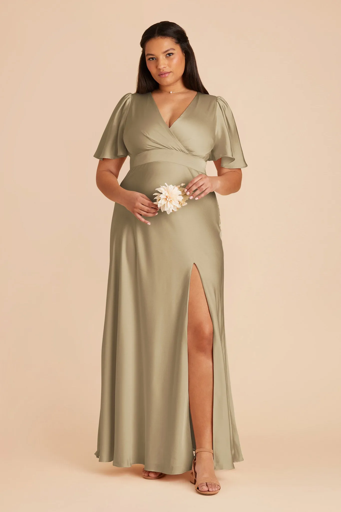 Marni Matte Satin Dress - Moss Green sold by Birdy Grey