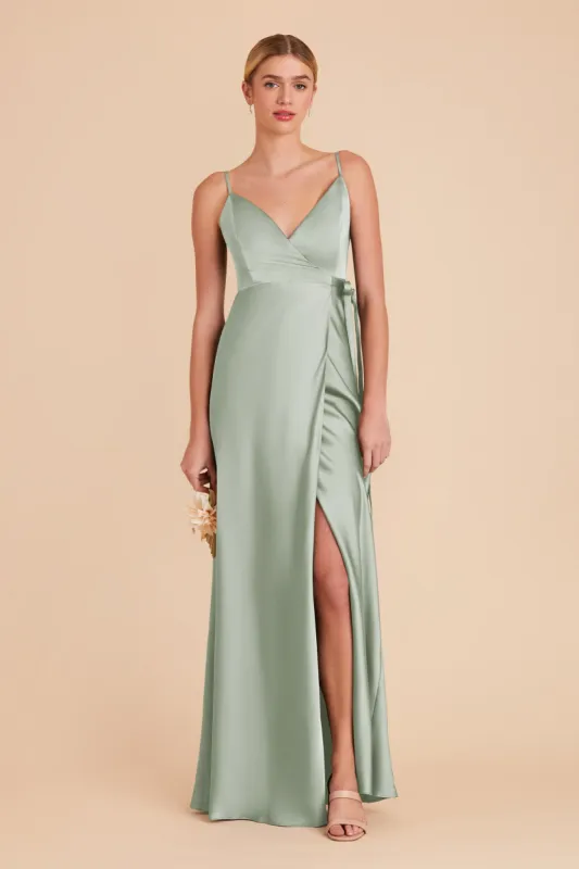 Cindy Matte Satin Dress - Sage sold by Birdy Grey
