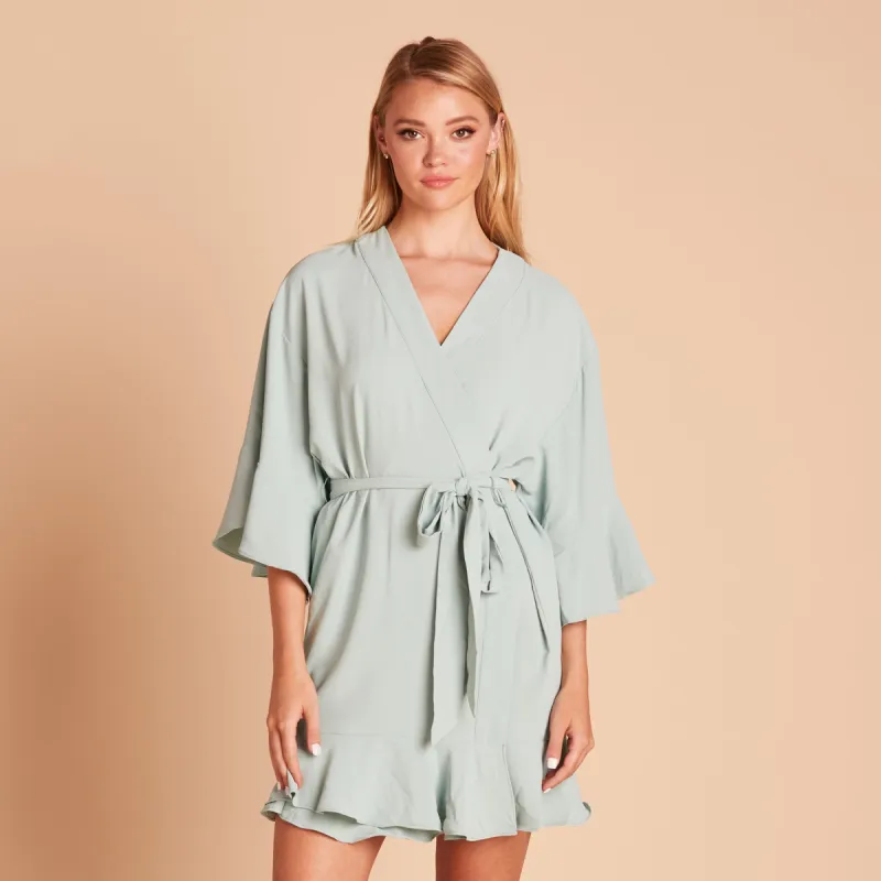 Kenny Ruffle Robe - Sage sold by Birdy Grey