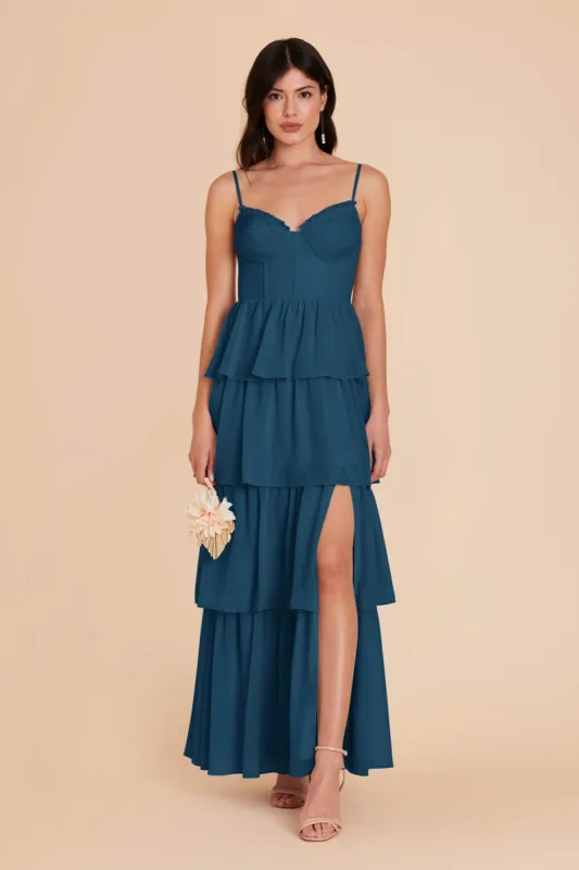 Lola Chiffon Dress - Ocean Blue sold by Birdy Grey