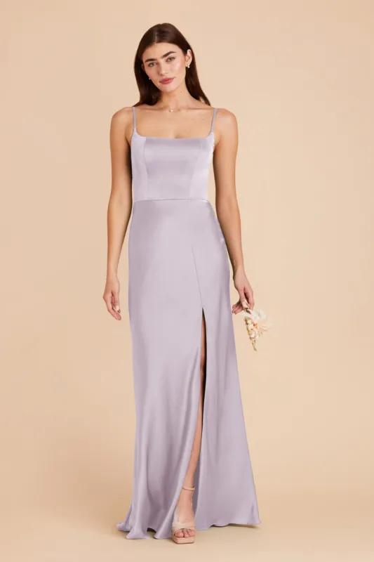 Mai Matte Satin Dress - Dusty Lilac sold by Birdy Grey