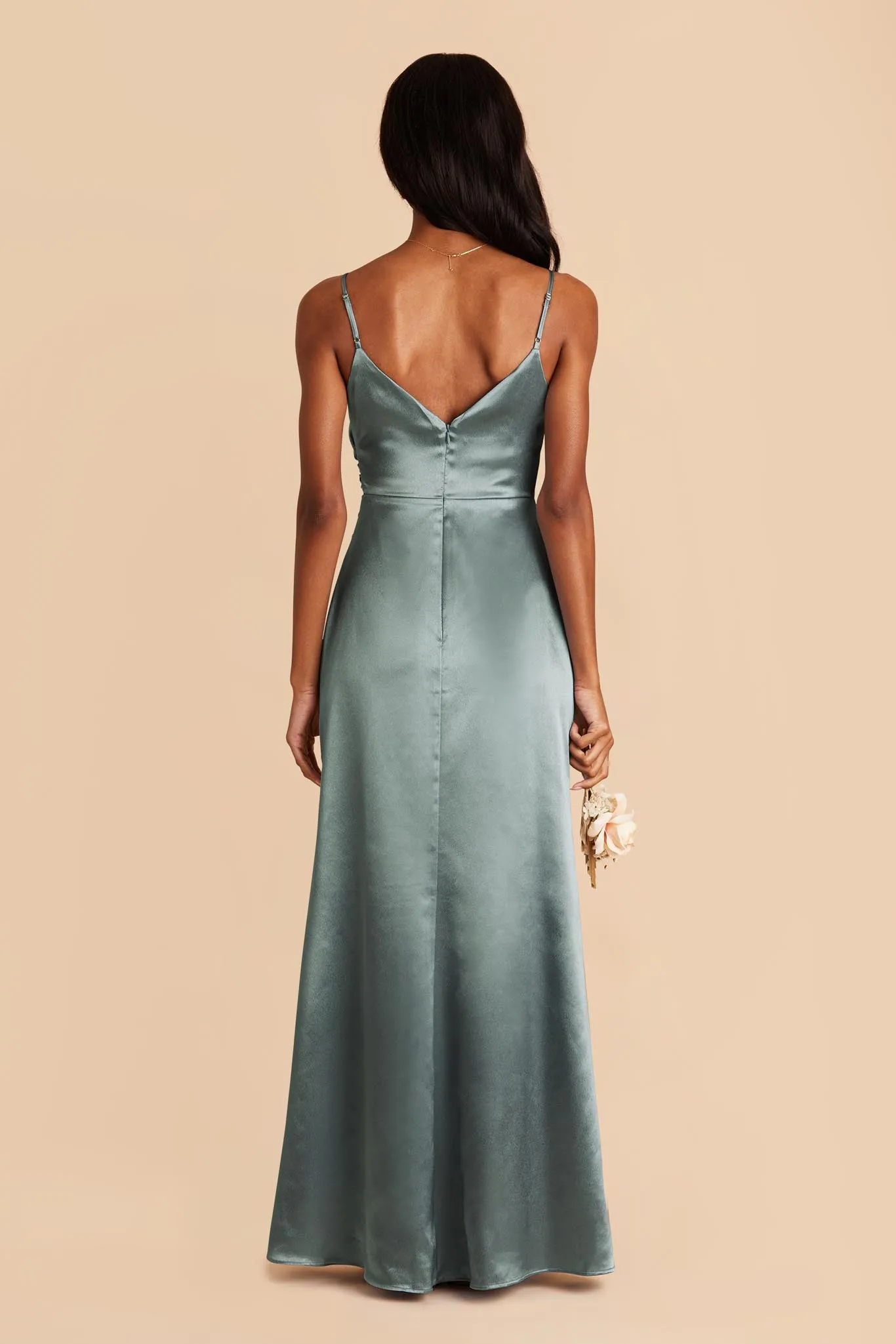 Catherine Shiny Satin Dress - Sea Glass sold by Birdy Grey product image thumbnail 4