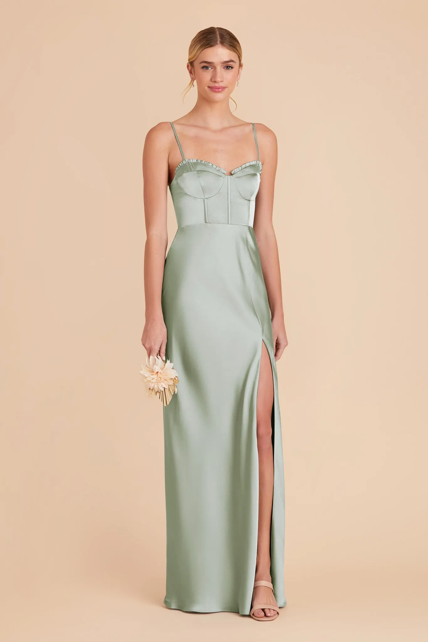 Jessica Matte Satin Dress - Sage sold by Birdy Grey product image thumbnail 3