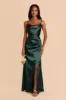 Lydia Shiny Satin Dress - Emerald sold by Birdy Grey
