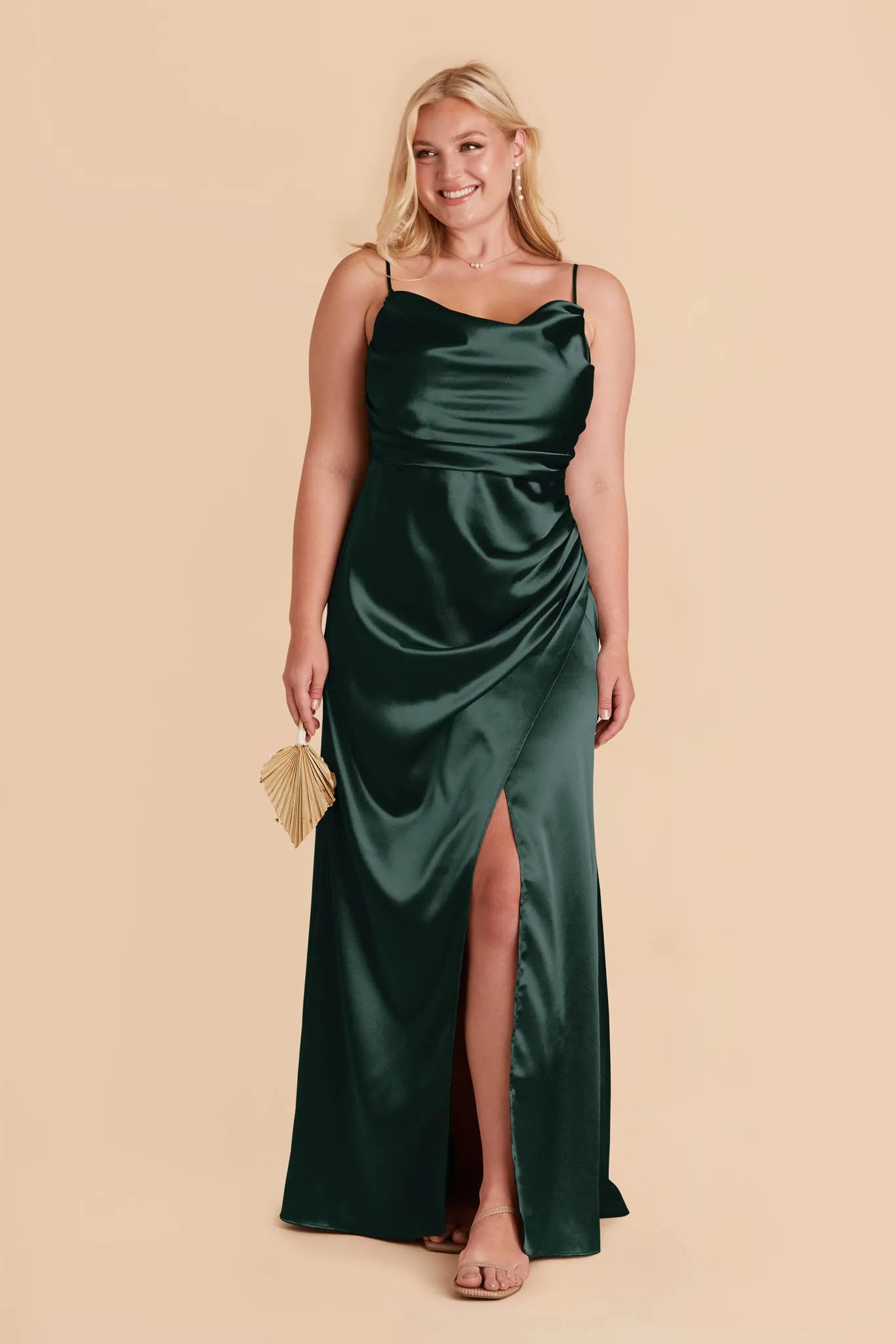 Lydia Shiny Satin Dress - Emerald sold by Birdy Grey product image thumbnail 2
