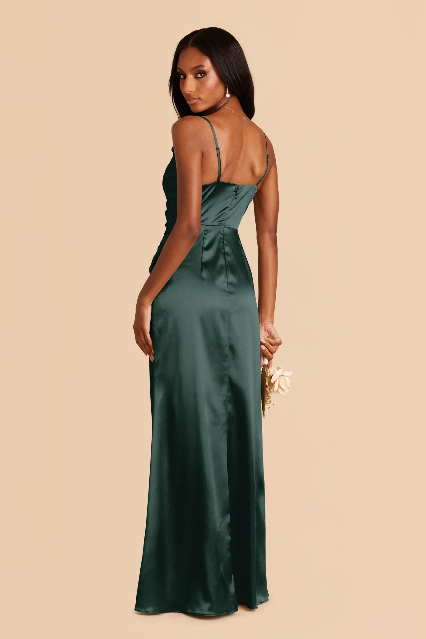 Lydia Shiny Satin Dress - Emerald sold by Birdy Grey product image thumbnail 5