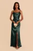 Lydia Shiny Satin Dress - Emerald sold by Birdy Grey