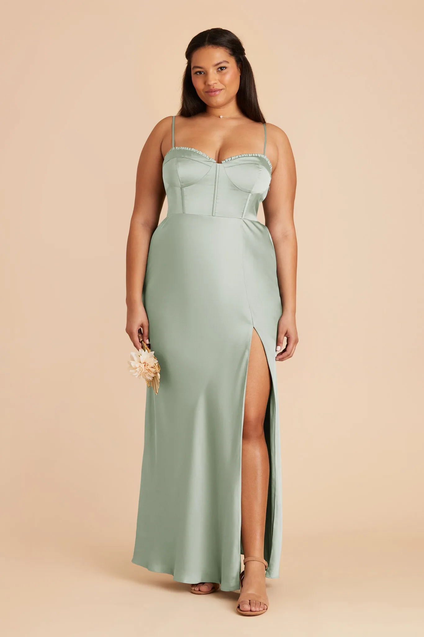 Jessica Matte Satin Dress - Sage sold by Birdy Grey product image thumbnail 2