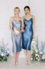 Lisa Shiny Satin Midi Dress - Twilight sold by Birdy Grey
